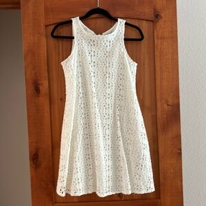 Eyelet white sun dress with back bow